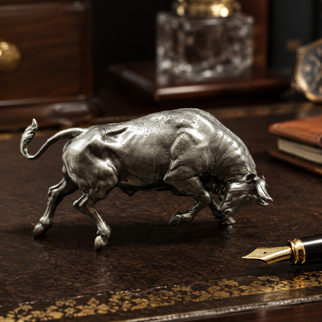 Vintage Copper Wall Street Bull - Desktop Ornament