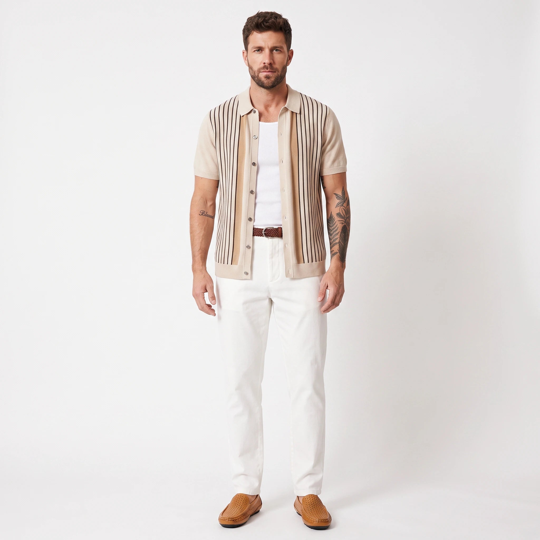 Brookline Knitted Button Down Polo
