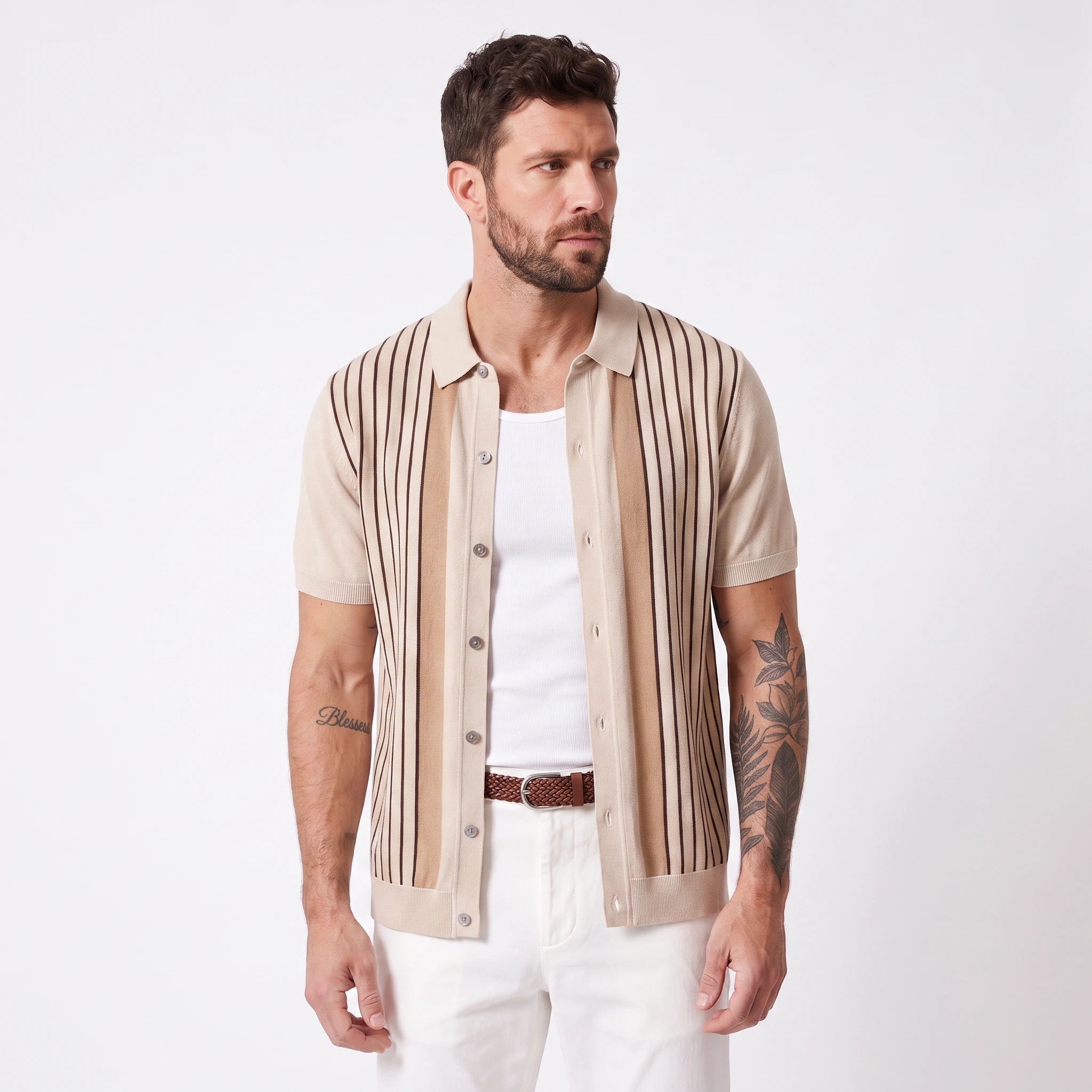 Brookline Knitted Button Down Polo