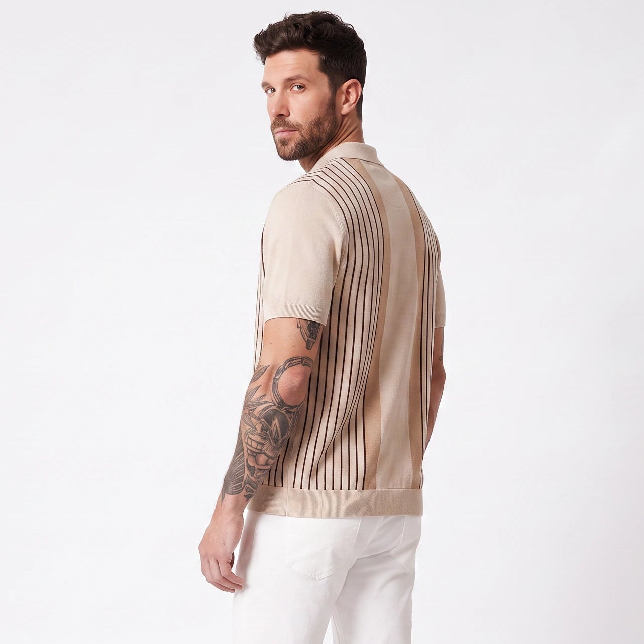 Brookline Knitted Button Down Polo