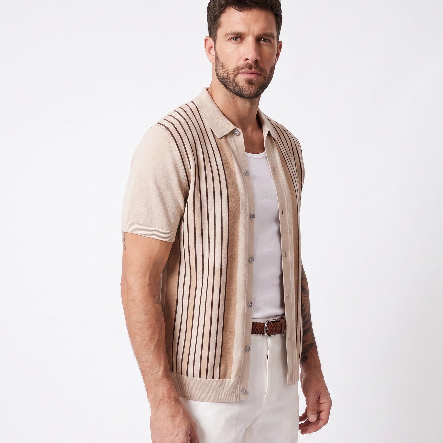 Brookline Knitted Button Down Polo