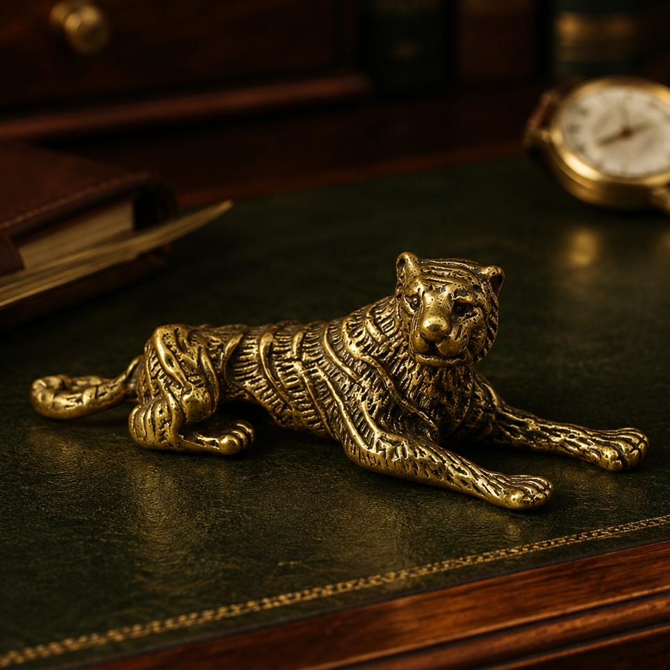 Vintage Brass Tiger - Desktop Ornament