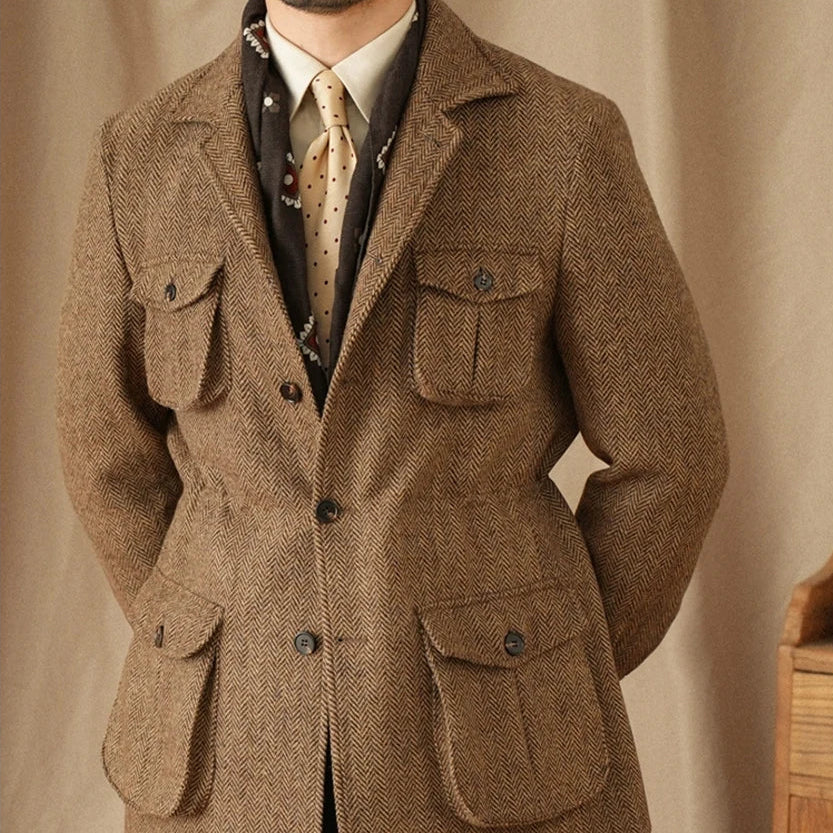 Zanzibar Herringbone Safari Blazer