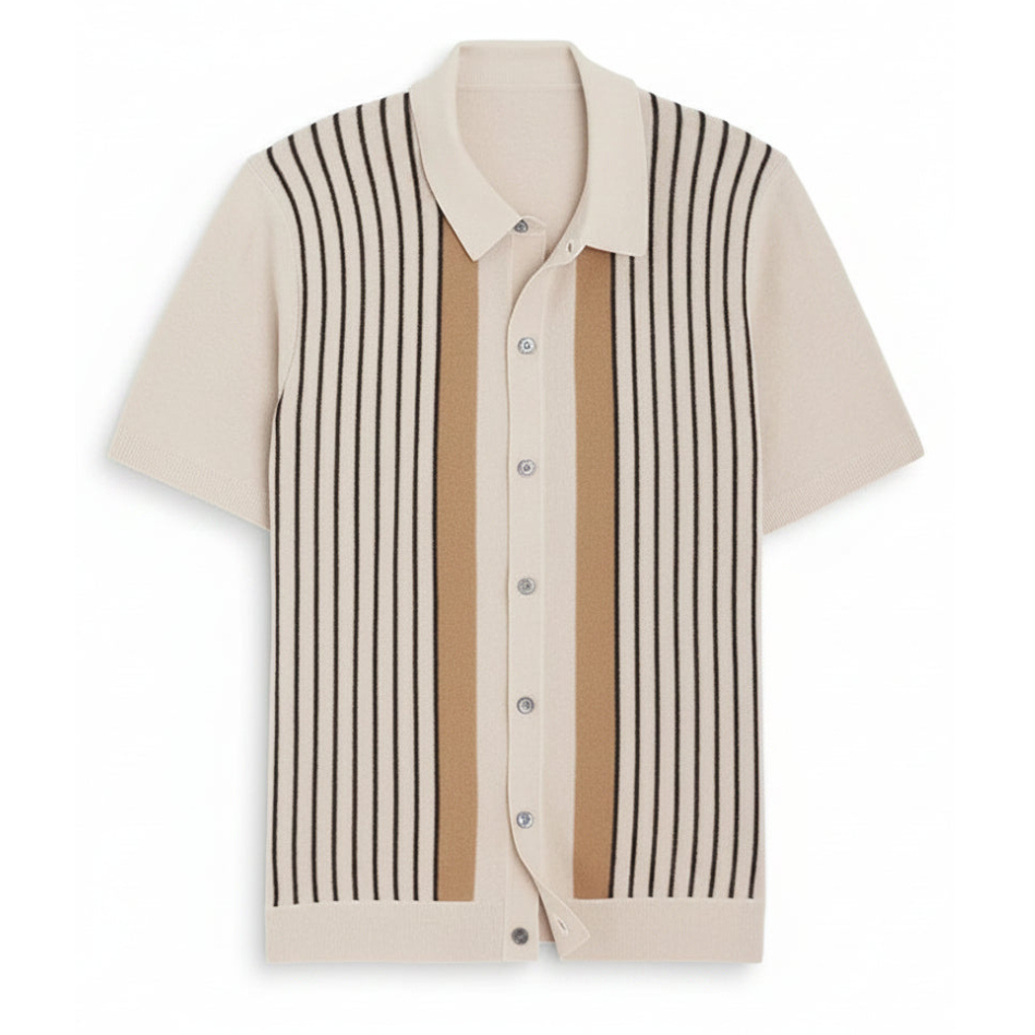 Brookline Knitted Button Down Polo