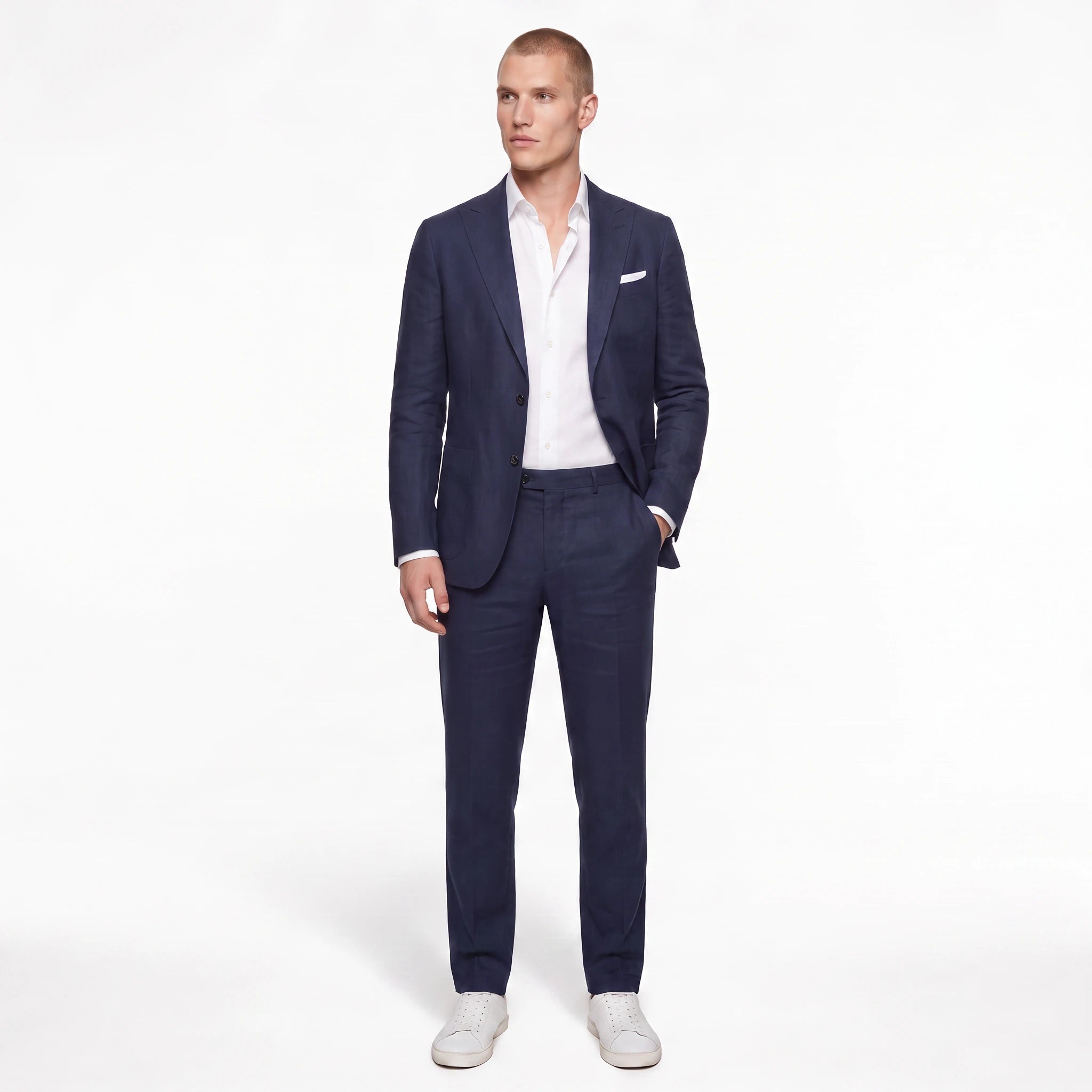 Riviera Linen Suit, Single Breasted